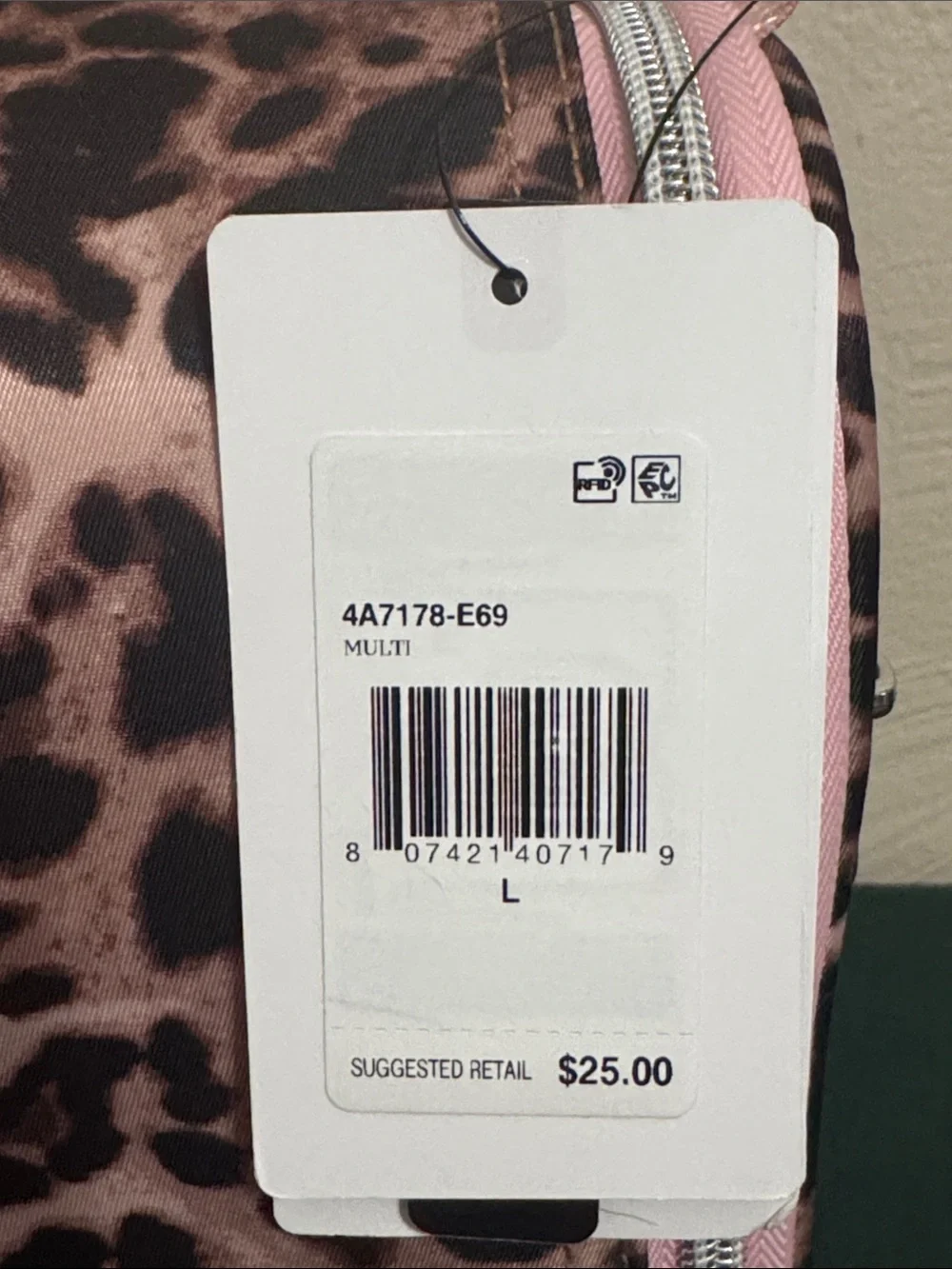 Hurley Pink Sequin Leopard Lunch Bag